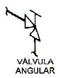 Simbologia em perspectiva isométrica Válvula angular